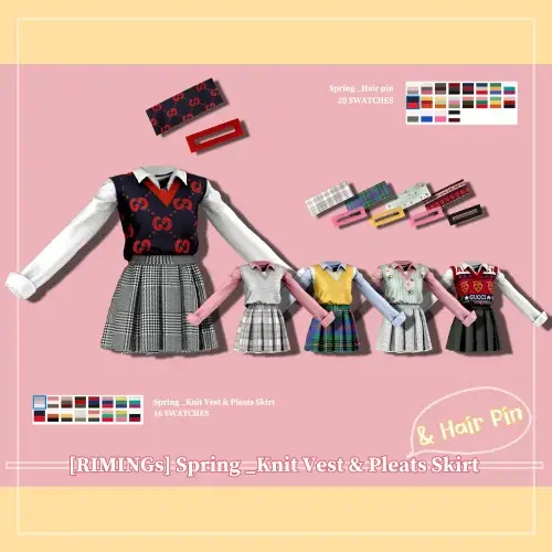 spring knit skirts sims4 mod 19 Sims 4 School Uniform CC + Mods