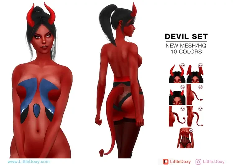 06 devil set and rhea natas by littledoxy sims 4 cc 9 Sims 4 Tails Mods For Cats, Dragons, Foxes & More