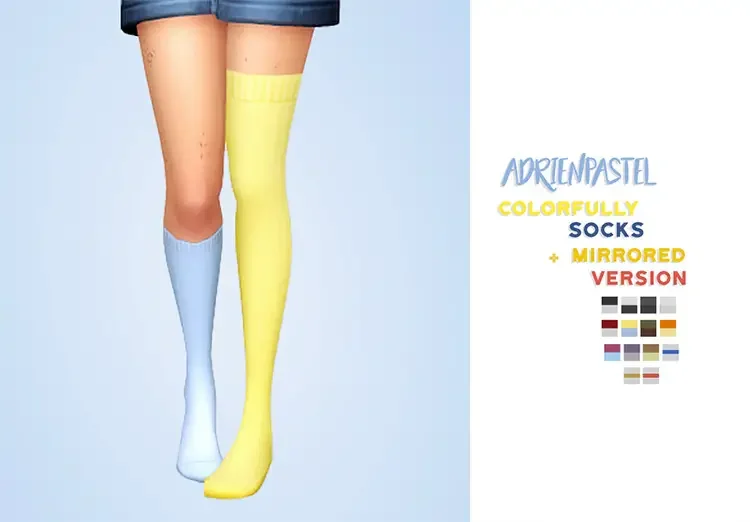 13 colorfully socks mirrored version by adrienpastel sims 4 cc 15 Kawaii Sims 4 CC & Mods