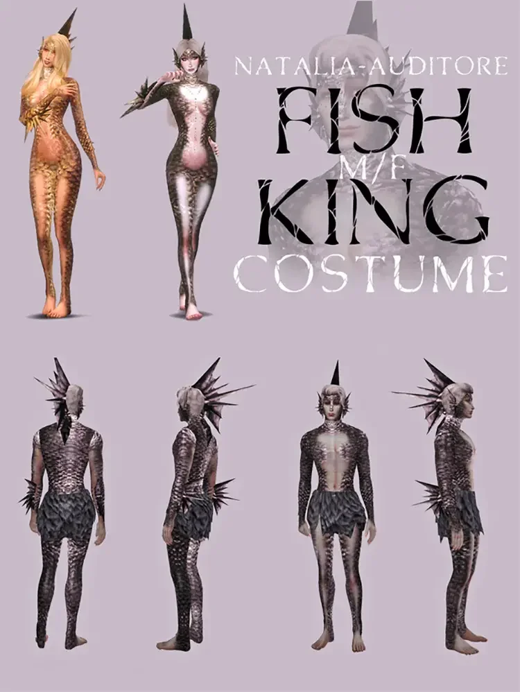 20 fish king m f costume by natalia auditore cc sims4 21 Best Sims 4 Fantasy Mods & CC Pack