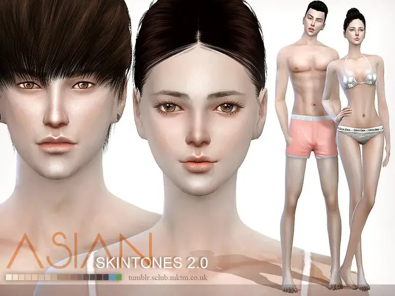ASIAN Skintones2.0 ALL AGE by S Club 29 Best Asian CC & Mods for The Sims 4