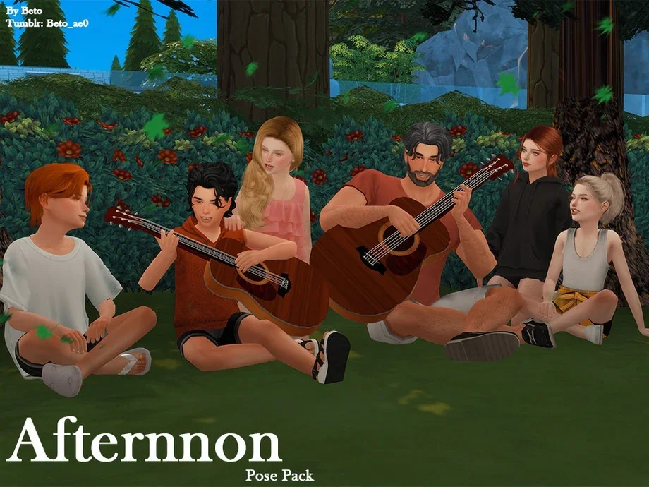 Beto ae0s Afternnon Pose Pack 25 Best Group Poses For Sims 4