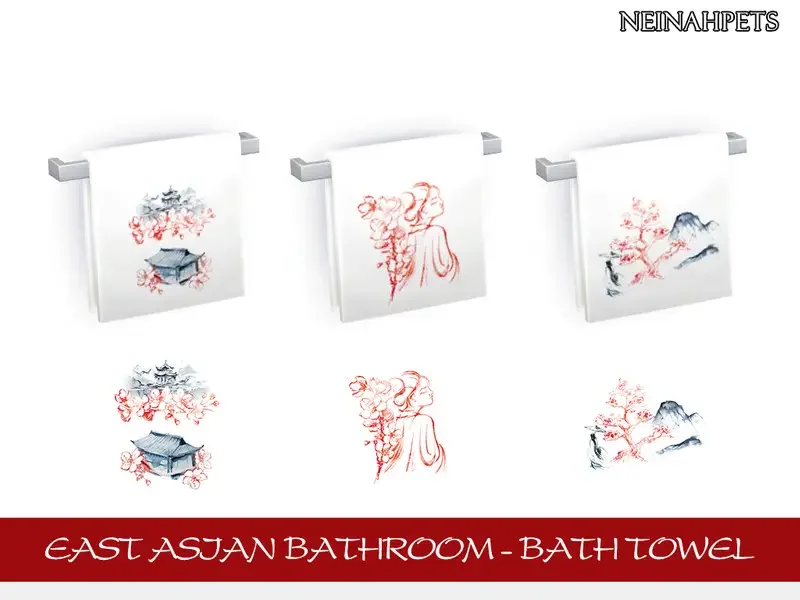 East Asian Bathroom Accessories – Folded Towel 29 Best Asian CC & Mods for The Sims 4