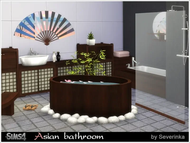East Asian Bathroom–Plant 29 Best Asian CC & Mods for The Sims 4
