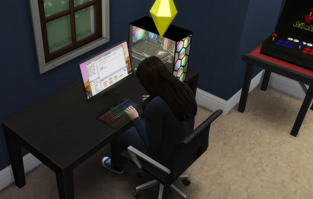 Gaming PC Mouse Keyboard Monitor Set 21 Sims 4 Computers Custom Content