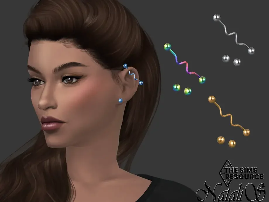 INDUSTRIAL EAR PIERCING 35 Best Sims 4 Piercings CC & Mods