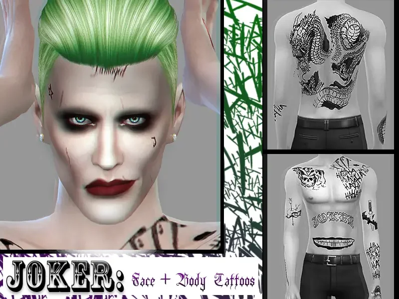 Jokers Face Tattoo 35 Best Sims 4 Tattoos Mods & CC