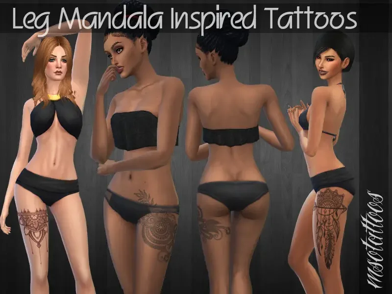 Leg Mandala Inspired Tattoos 35 Best Sims 4 Tattoos Mods & CC