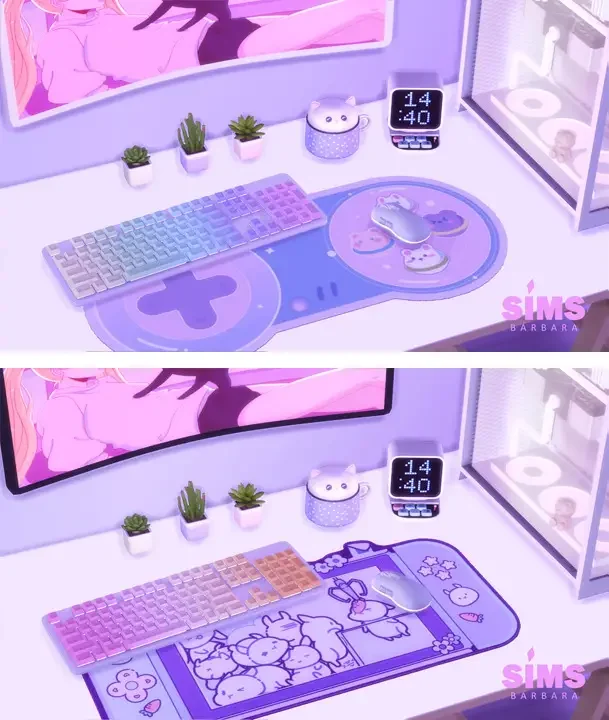 Neon Keyboard Cute Pastel Keycaps 21 Sims 4 Computers Custom Content