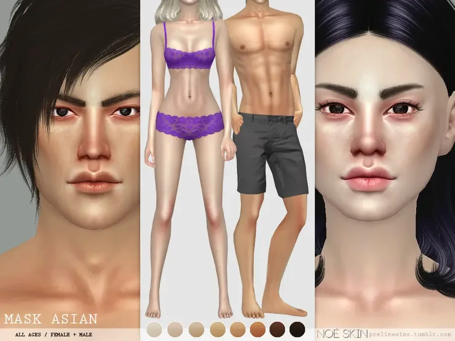 PS Noe Skin Mask Asian 1 29 Best Asian CC & Mods for The Sims 4