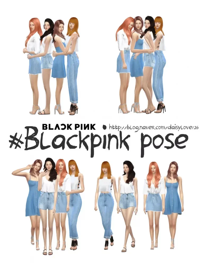 Poses of the Blackpink Sims 4 Group 25 Best Group Poses For Sims 4