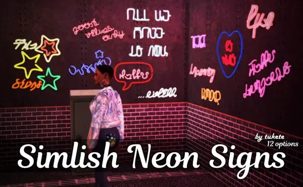 Simlish Signs 10 Best Sims 4 Neon Lights & Neon Signs CC