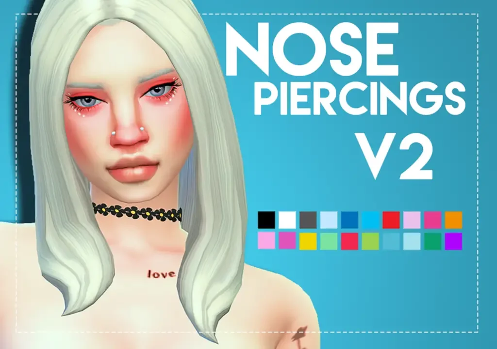 Sims 4 UNISEX NOSE PIERCINGS V2 35 Best Sims 4 Piercings CC & Mods
