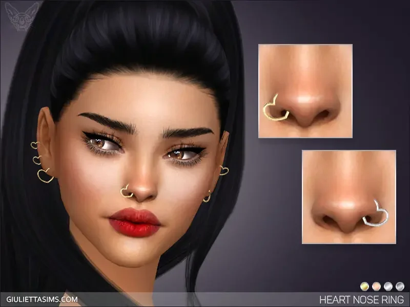 heart nose piercing set 35 Best Sims 4 Piercings CC & Mods