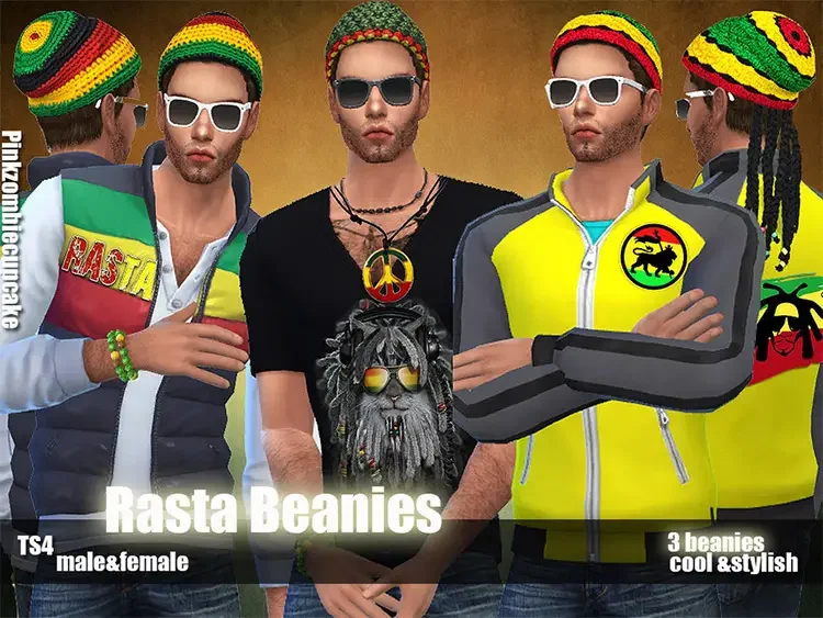 02 rasta beanies sims4 cc 9 Best Sims 4 Beanies CC (Guys & Girls)