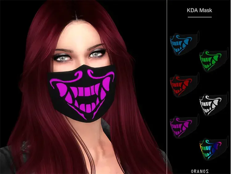 03 kda mask dark colors sims4 cc 15 Best Sims 4 Face Mask CC