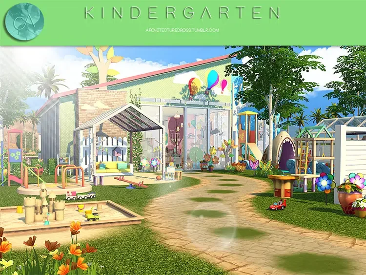 03 kindergarten lot mod sims4 50 Best Sims 4 Houses & Lot Mods 