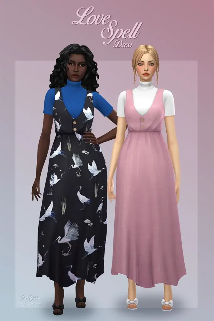 04 love spell dress sims 4 cc 15 Best Sims 4 Maternity Clothes CC & Mods