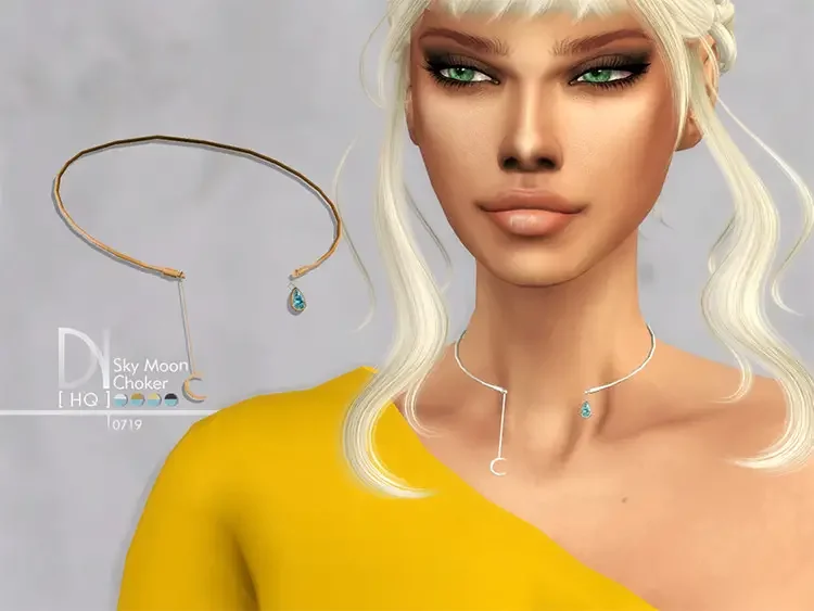 05 sky moon choker necklace sims4 cc 15 Best Sims 4 Chokers CC & Mods