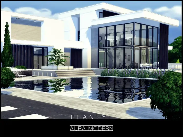 06 aura modern house nocc 50 Best Sims 4 Houses & Lot Mods 