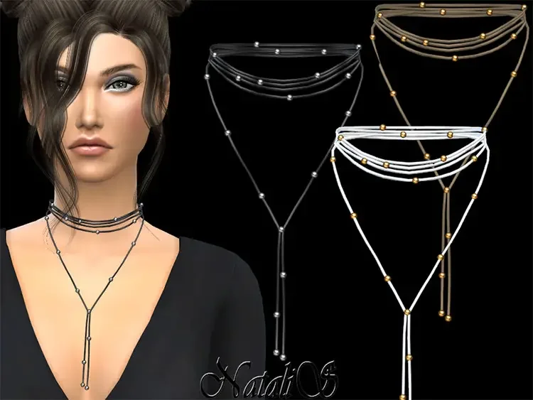 06 metal suede choker necklace sims4 cc 15 Best Sims 4 Chokers CC & Mods