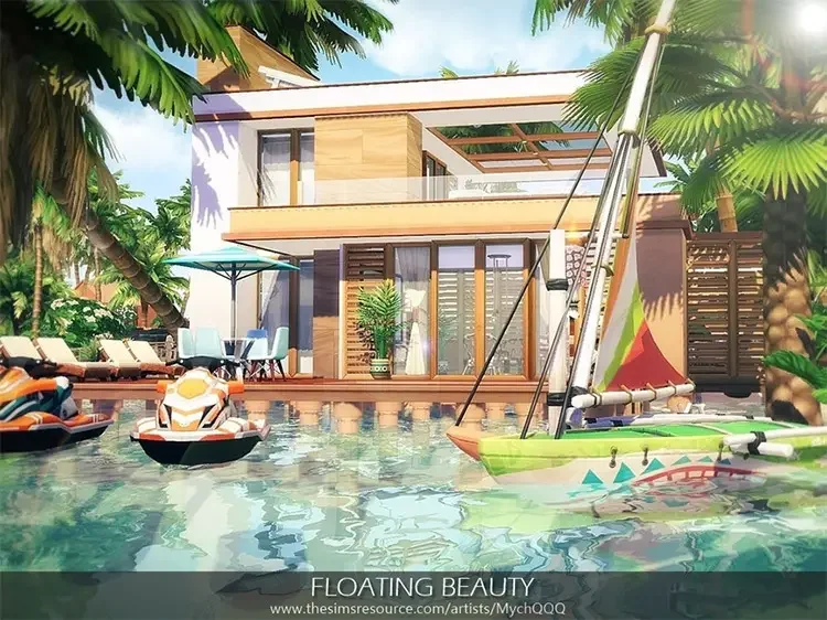 07 floating beauty by mychqqq sims 4 cc 15 Best Sims 4 Beach House Lots CC & Mods
