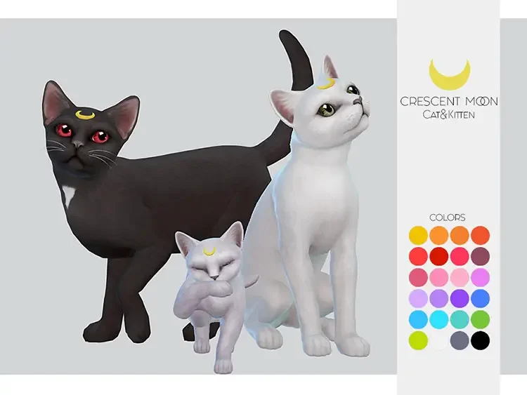 07 sims4 luna cat kitten crescent moon 10 Best Sims 4 Sailor Moon CC & Mods