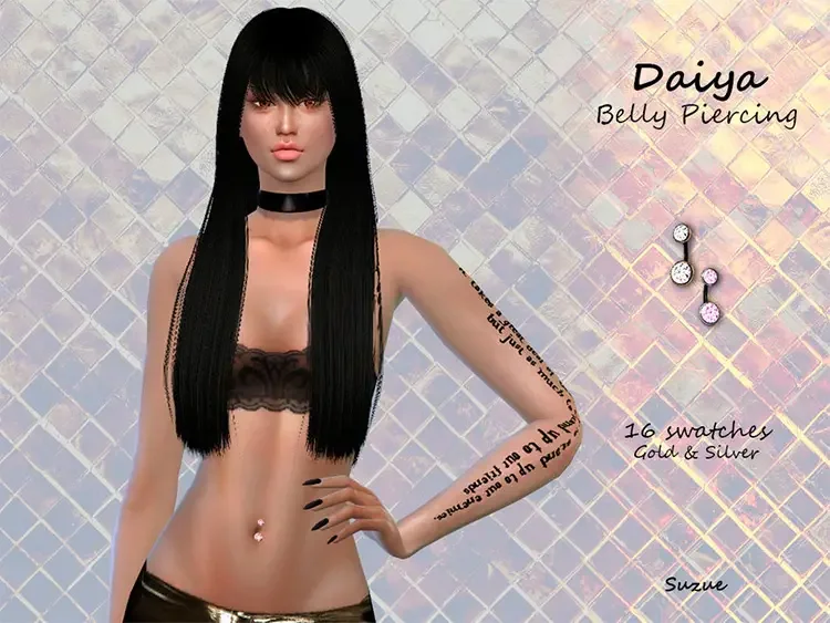 08 daiya belly piercing mod cc 10 Sims 4 Belly Rings & Belly Button Piercings CC