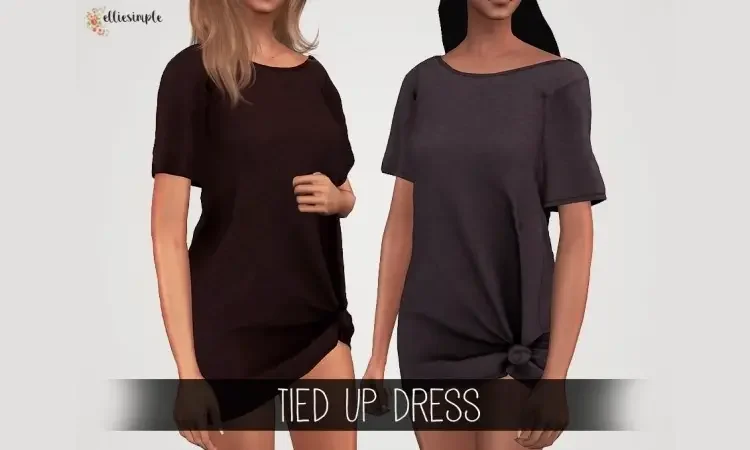 08 tied up dress cc sims4 15 Best Sims 4 Maternity Clothes CC & Mods