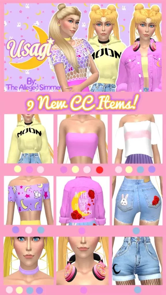08 usagi sims4 cc sailor moon dressup attire 10 Best Sims 4 Sailor Moon CC & Mods