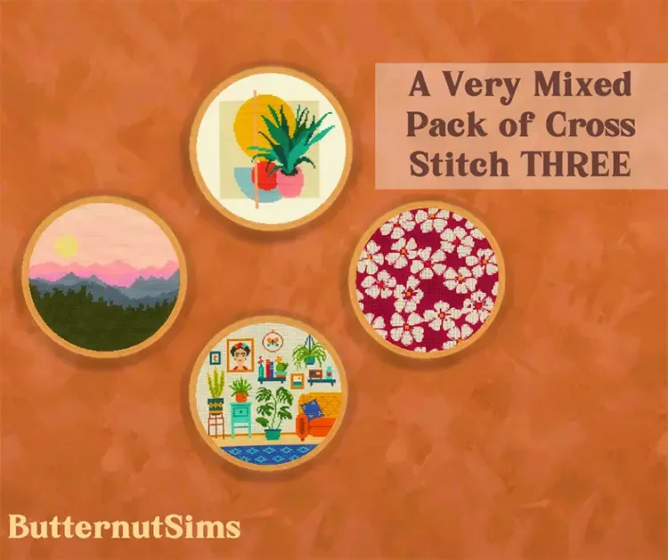 09 a very mixed pack of cross stitch ts4 cc 1 21 Best Sims 4 Cottagecore CC