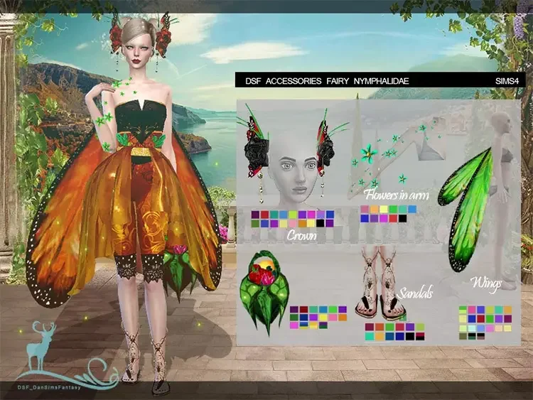 09 nymphalidae fairy accessories ts4 cc 15 Best Sims 4 Fairy CC & Mods: Lights & Wings