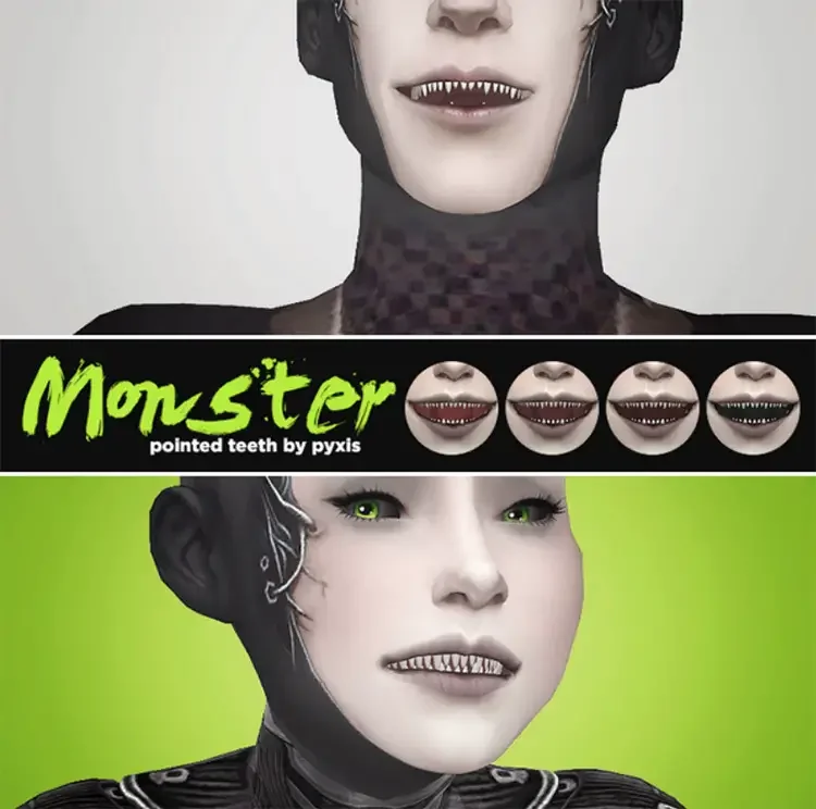 11 monster pointed teeth sims 4 cc 18 Best Sims 4 Custom Teeth Mods & CC Packs