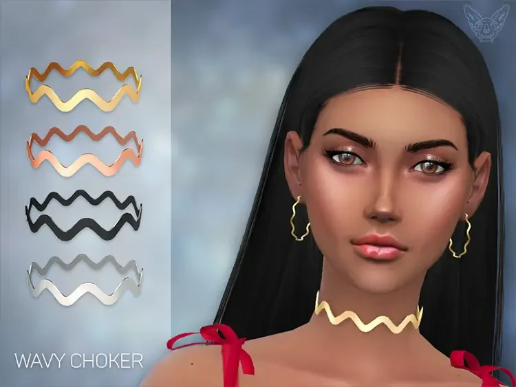 11 wavy choker necklace cc 15 Best Sims 4 Chokers CC & Mods