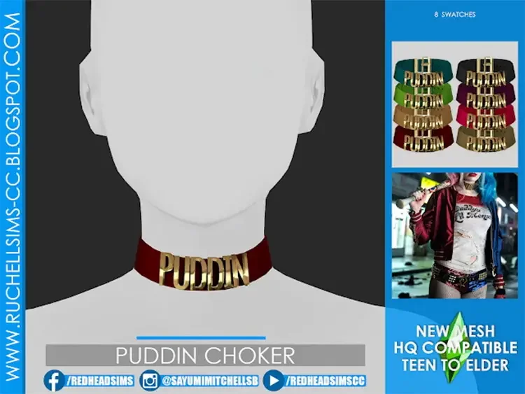 12 puddin quinn choker necklace sims4 15 Best Sims 4 Chokers CC & Mods