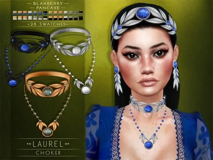 14 laurel flower choker necklace 15 Best Sims 4 Chokers CC & Mods