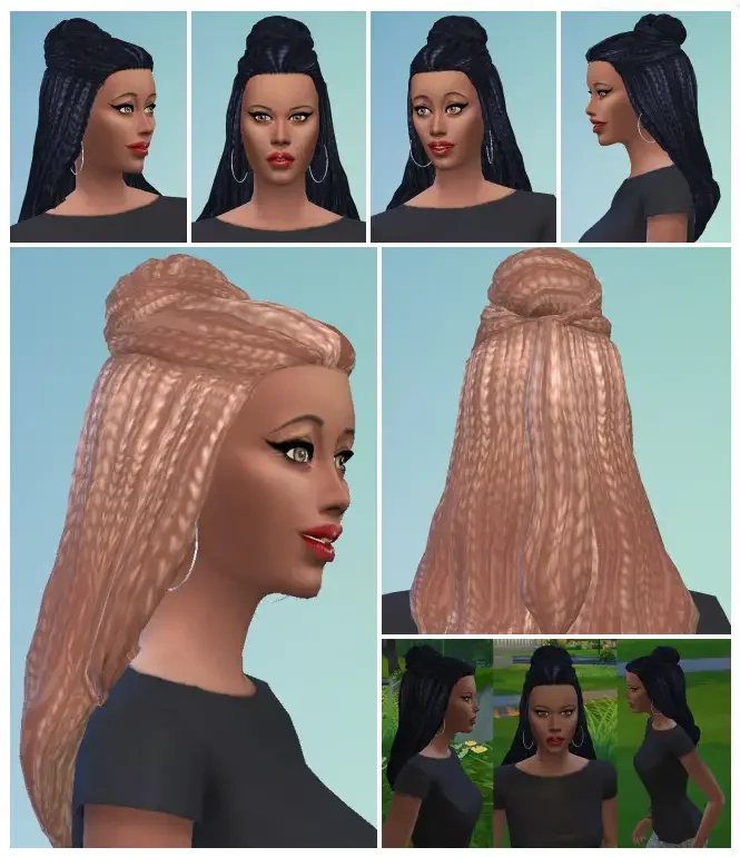 Braid Bun 18 Best Sims 4 Dreadlocks Hair CC