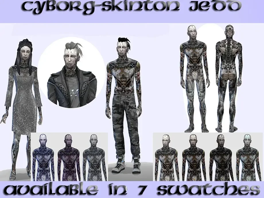 Cyborg Skinton and Mask Set 15 Best Sims 4 Robot, Android & Cyborg CC & Mods