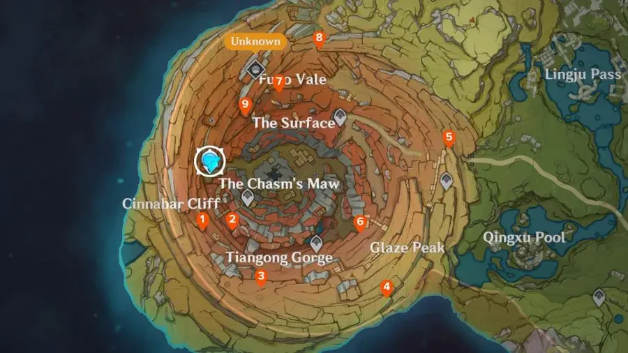 genshin impact archaic stone locations map 900x506 1 Genshin Impact: Archaic Stone Locations Guide