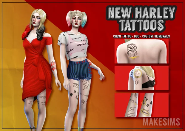 harley tattoos tumblr 18 Best Sims 4 Harley Quinn CC Packs