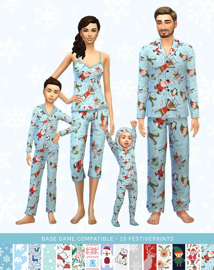 08 christmas pajamas sims4 cc 21 Best Sims 4 Christmas Mods & CC Packs