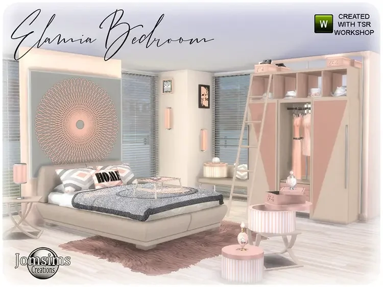 19 elamia bedroom furniture cc set sims4 21 Best Sims 4 Bedroom CC & Mods