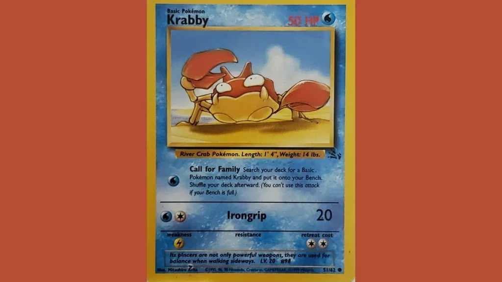 Misprinted Fossil Krabby 27 Rarest Pokemon Cards of All Times