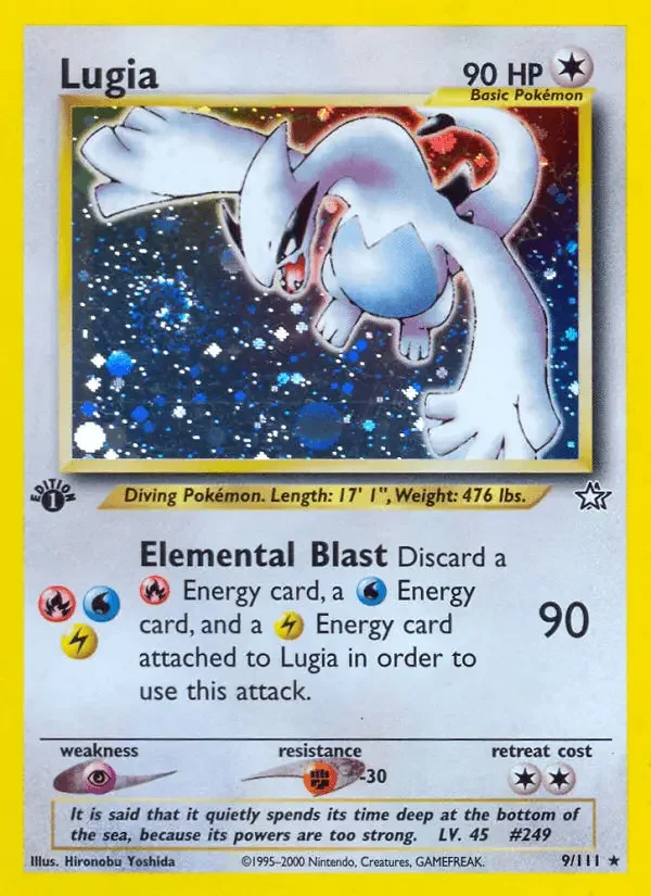 PSA 10 Neo Genesis First Edition Holo Lugia 1 27 Rarest Pokemon Cards of All Times