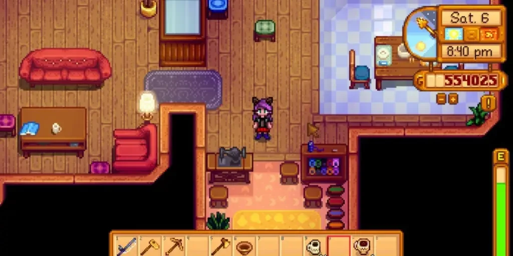 emilys sewing machine in room 1 Stardew Valley: A Complete Guide To Making Clothes