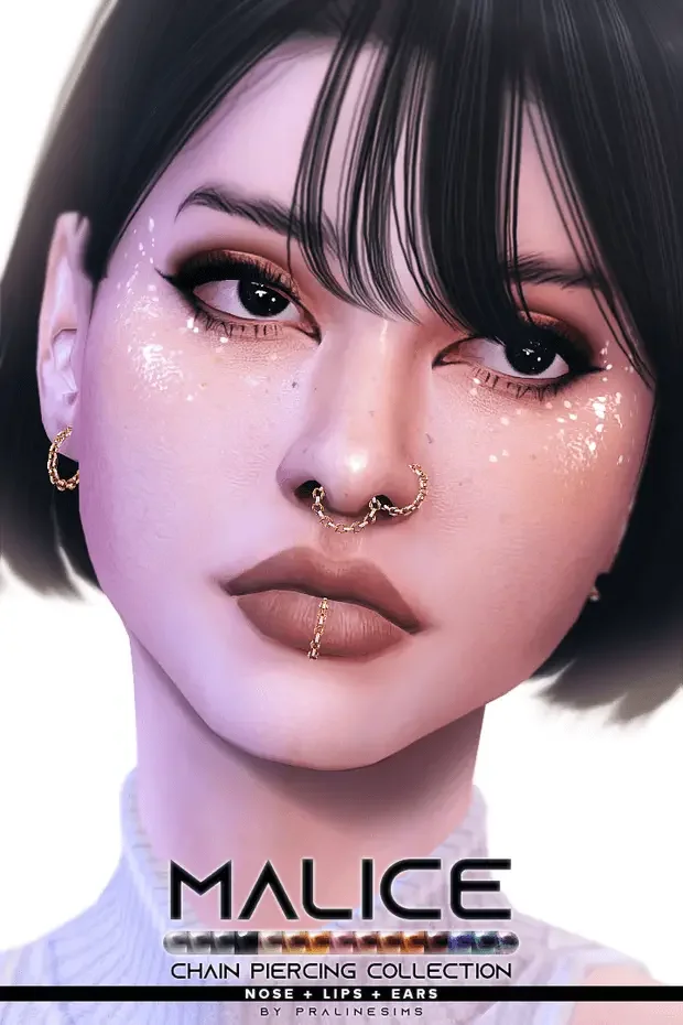 sims 4 chain piercing collection 1 35 Best Sims 4 Piercings CC & Mods