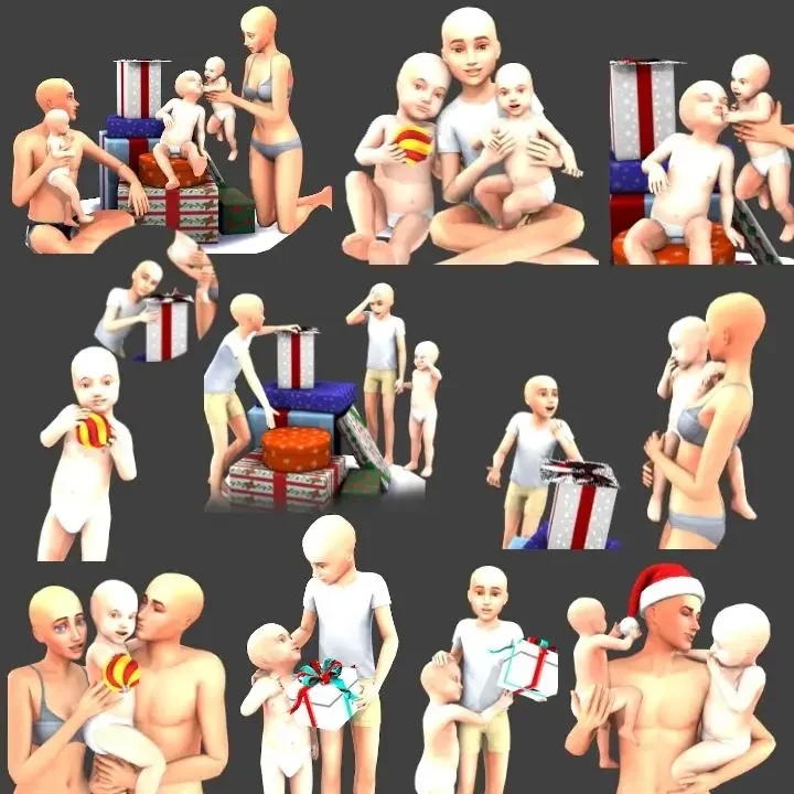 sims 4 family christmas poses 35 Best Sims 4 Family Pose Packs