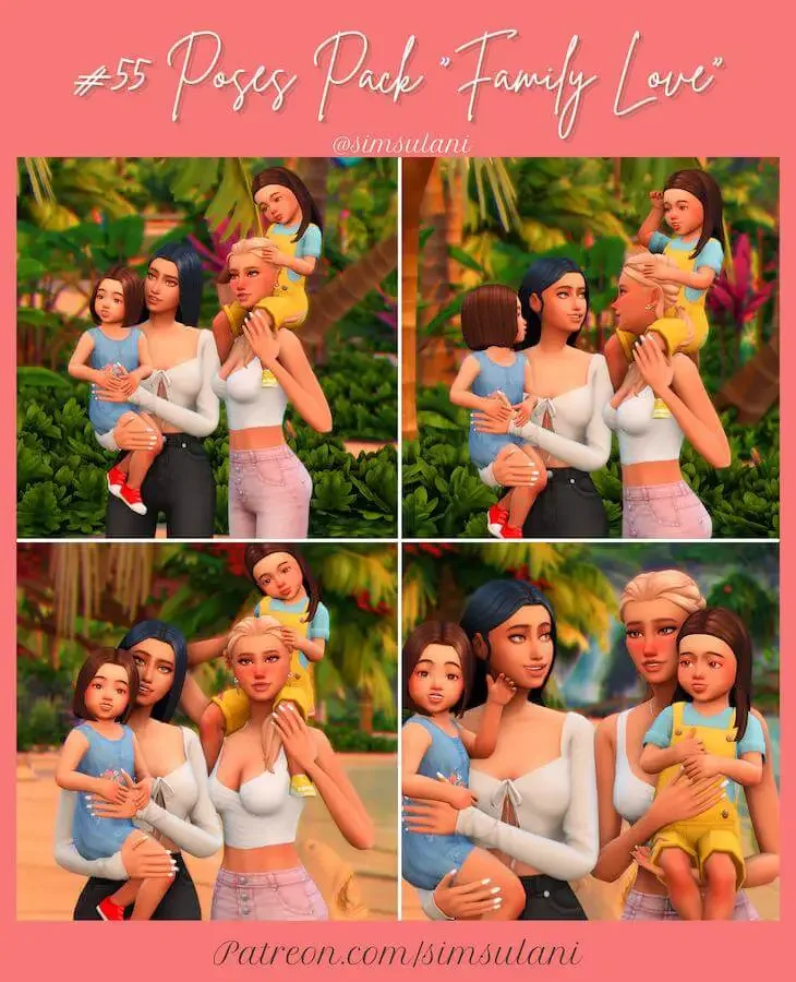 sims 4 family poses with twins 1 35 Best Sims 4 Family Pose Packs