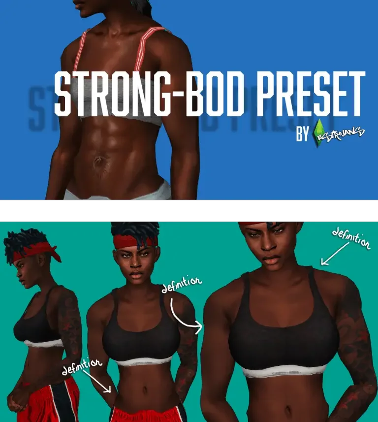 sims 4 strong body preset 768x857 1 32 Best Sims 4 Body Presets