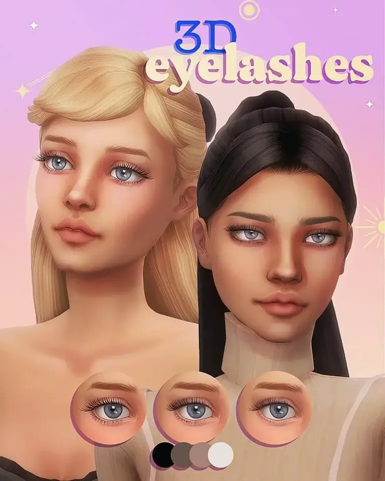 thick long sims 4 eyelashes 768x960 1 27 Best Eyelash CC and Mods for Sims 4